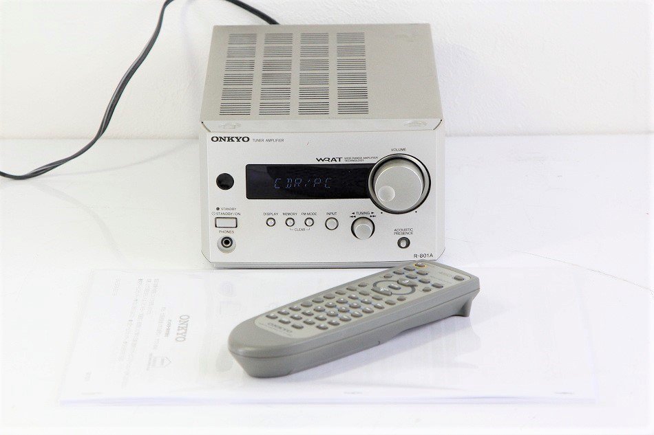 ONKYO INTEC155 FM/AMチューナーアンプ 24W+24W R-801A(S) /シルバー-