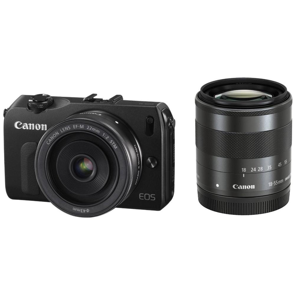 Eosmbk Wlk Canon ミラーレス一眼カメラ Eos M ダブルレンズキット Ef M18 55mm F3 5 5 6 Is Stm Ef M22mm F2 Stm付属 ブラック 中古品 修理販売 サンクス電機