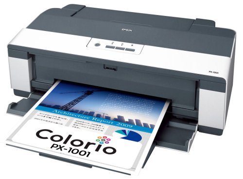PX-1001｜EPSON Colorio インクジェットプリンター A3ノビ対応 CD/DVDレーベルプリント対応 4色顔料インク｜中古品