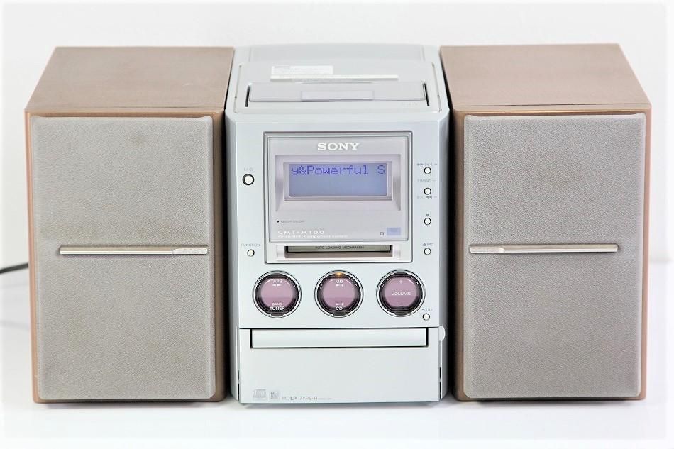 CMT-M100｜SONY　ソニー　　CD/MD/カセット/AM/FMラジオコンポ　 （本体HCD-M10とスピーカーSS-CM100のセット）｜中古品｜修理販売｜サンクス電機