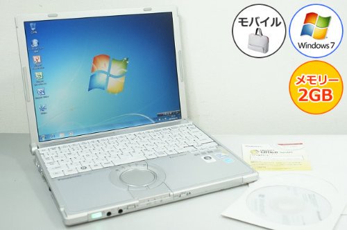 Let's note CF-W8GWDAAS｜【中古パソコン】 ノートパソコン Panasonic レッツノート CF-W8  Core2Duo-1.40GHz 2GB 160GB DVDスーパーマルチ Windows7搭載 12.1型 1024x768 無線LAN リカバリ付  CF-W8GWDAAS