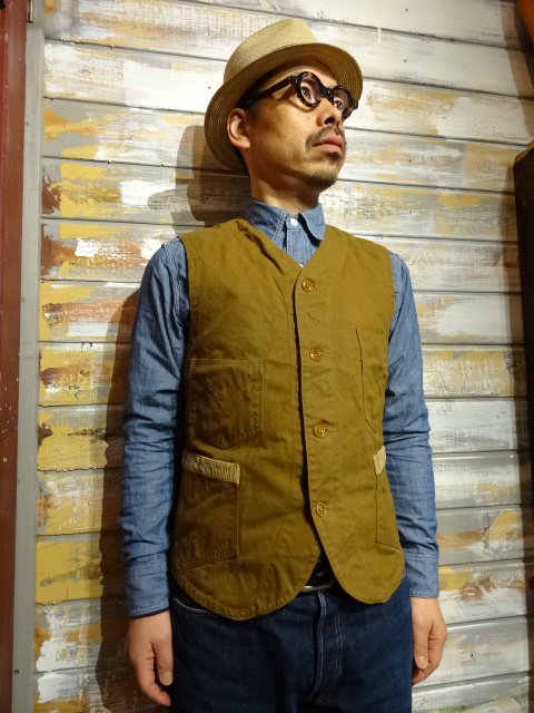 FREEWHEELERS　”CONDUCTOR VEST”　（RED BEIGE） - OLD STAND UP