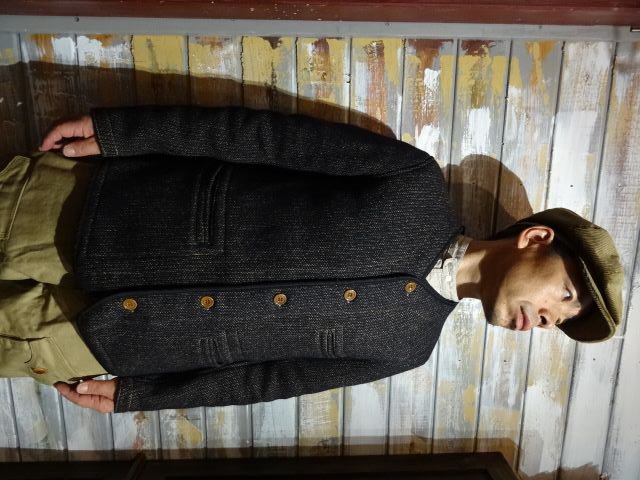FREEWHEELERS ”STEVEDORE” COAT（GRAINED CHARCOAL STRIPE×NAVY） - OLD STAND UP