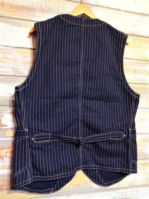 FREEWHEELERS ”CONDUCTOR VEST”（INDIGO WABASH STRIPE） - OLD STAND UP