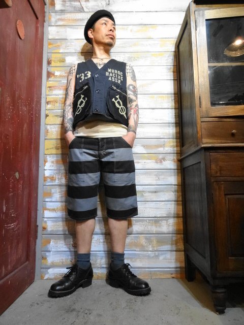 ROAD RUNNER 神戸 ”Prisoner Pants/Short”（BLACK×GRAY） - OLD STAND UP