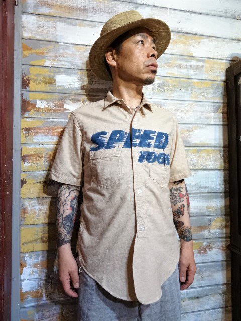 FREEWHEELERS ”SPEED TOGS” S/S WORK SHIRTS（GOLDEN STRAW） - OLD ...