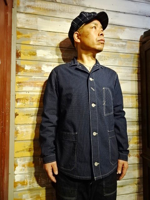 FREEWHEELERS ”WIGWAG”WORK JACKET（INDIGO WABASH STRIPE） - OLD STAND UP