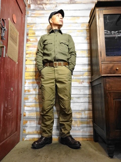 FREEWHEELERS ”ARMY OFFICER SHIRT”（OLIVE DRAB） - OLD STAND UP
