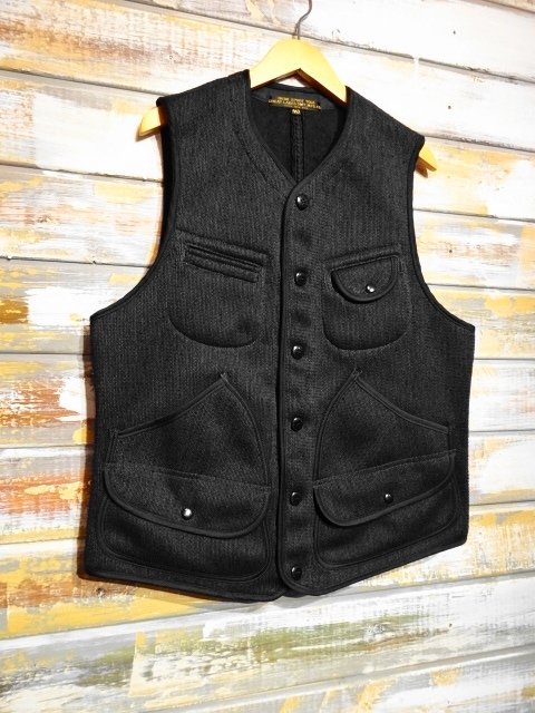 FREEWHEELERS ”Bridgeport” VEST（CHARCOAL BLACK GRAIN） - OLD STAND UP