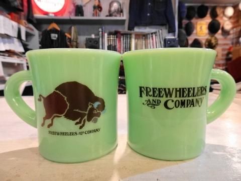 FREEWHEELERS ”BUFFALO AND LOGO” HEAVY MUG(JADE-ITE) - OLD FREEWHEELERS ”BUFFALO AND LOGO” HEAVY MUG(JADE-ITE) - OLD
