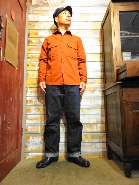 FREEWHEELERS ”FUELER” WORK SHIRT”（ADOBE ORANGE） - OLD STAND UP