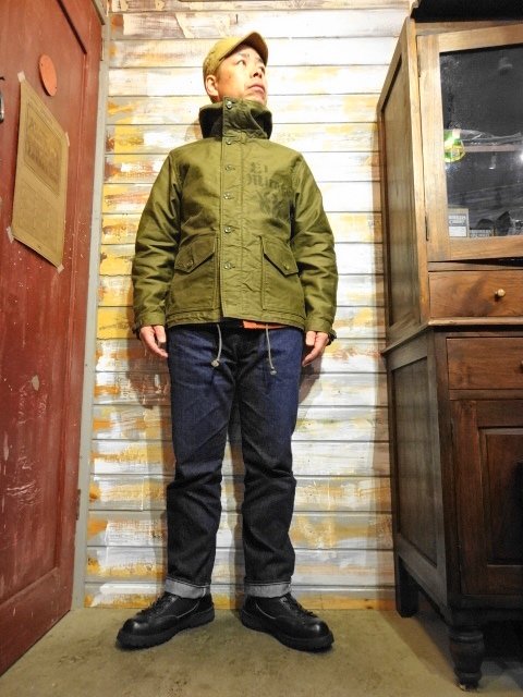 FREEWHEELERS ”EI Mirage BENT8” DECK WORKER PARKA（OLIVE） - OLD