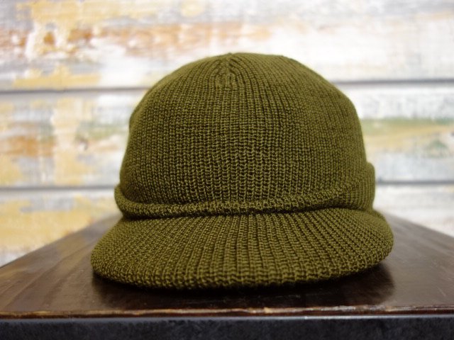 FREEWHEELERS ”M-1941” WOOL KNIT JEEP CAP （OLIVE） - OLD STAND UP