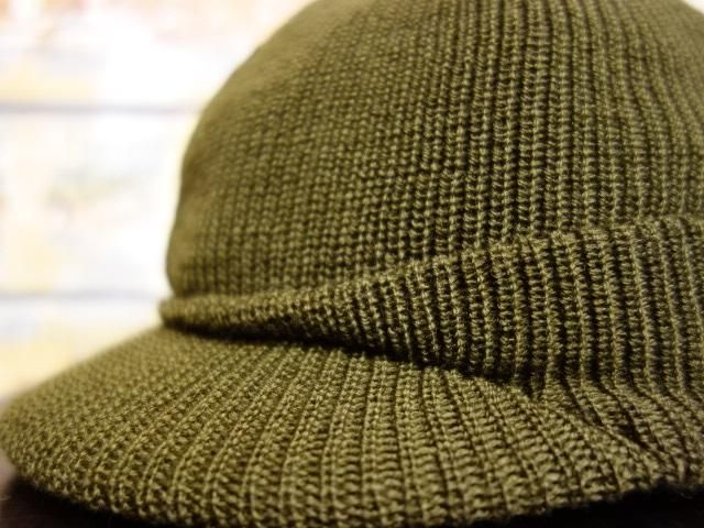 FREEWHEELERS ”M-1941” WOOL KNIT JEEP CAP （OLIVE） - OLD