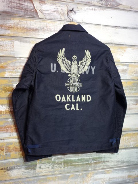 FREEWHEELERS ”SCREAMING EAGLE” DECK WORKER JACKET（NAVY） - OLD STAND UP