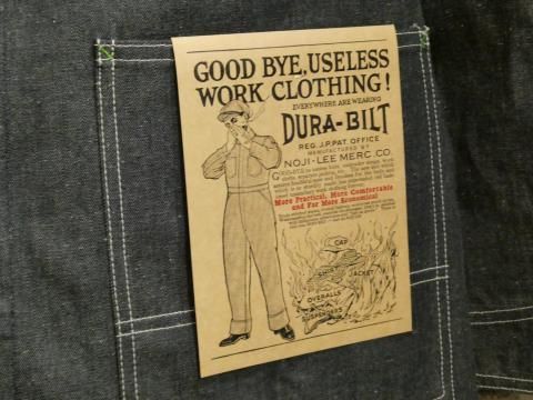 Dapper's 【DURA-BILT】 ”3 SERIES JACKET” 31-J NON WASH（10oz DENIM