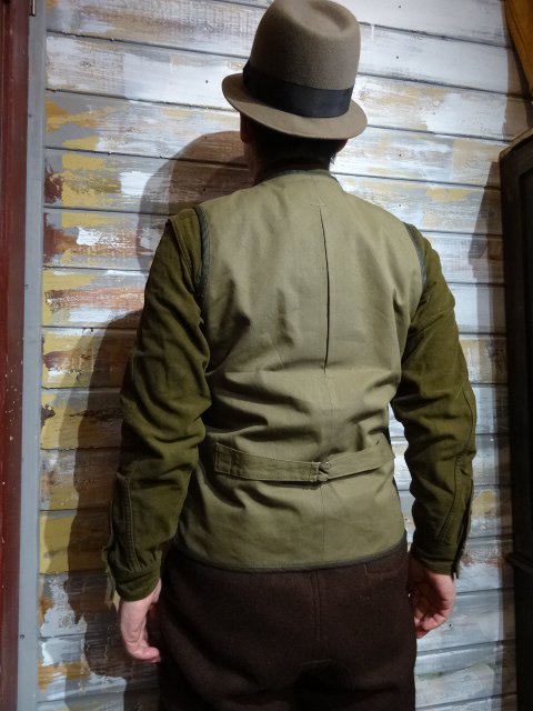 FREEWHEELERS　”Boston”　VEST　GRAINED OLIVE - OLD STAND UP