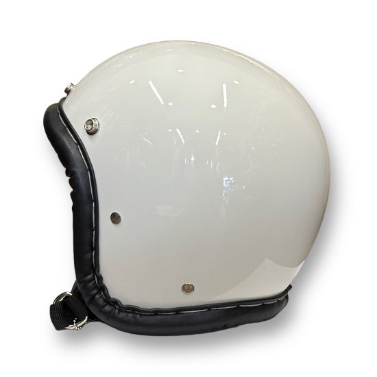 再入荷無し】 DRAGSTER LEATHER TRIM HELMET WHITE - ホームページから新ショッピングサイトをご覧ください