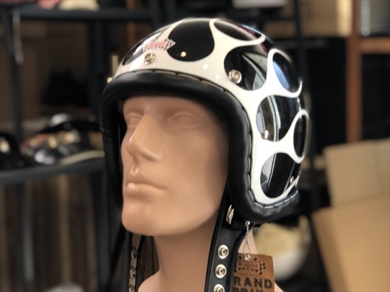 DRAGSTER LEATHER TRIM HELMET BK FLAMES - No Budz Online Shopping