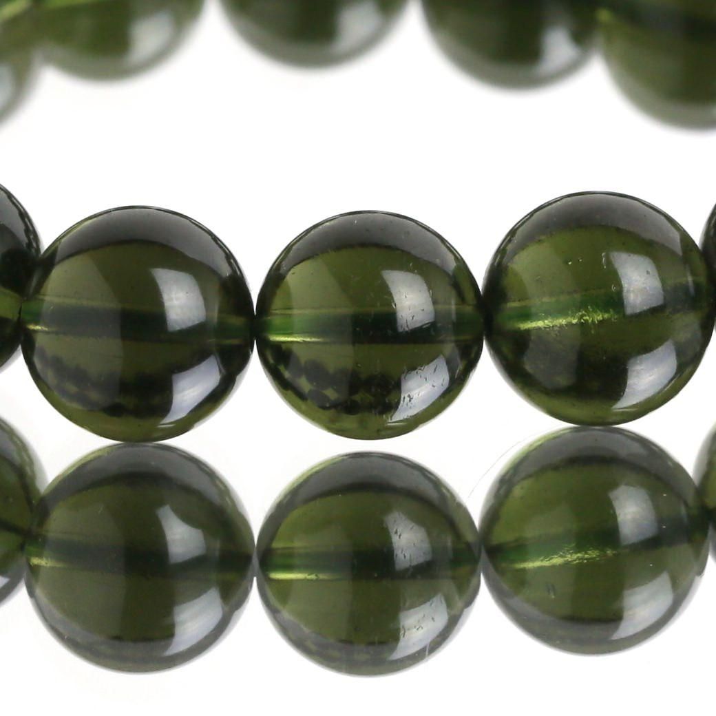 特選！大粒！天然モルダバイトブレスレット11.1〜11.8mm 鑑別書付