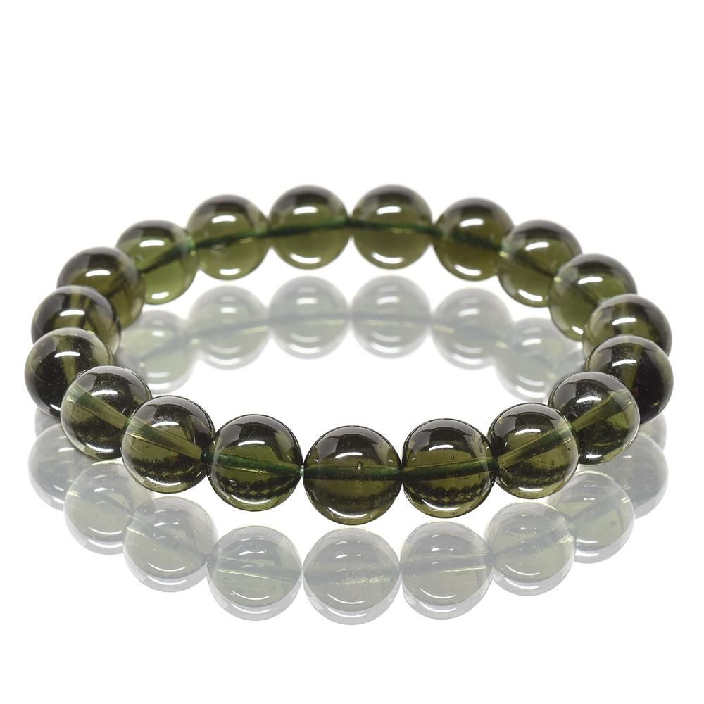 【10ミリアップ】モルダバイト　ブレスレット モルダバイト ブレスレット 10mm t64-775 : 誠安天然石専門店