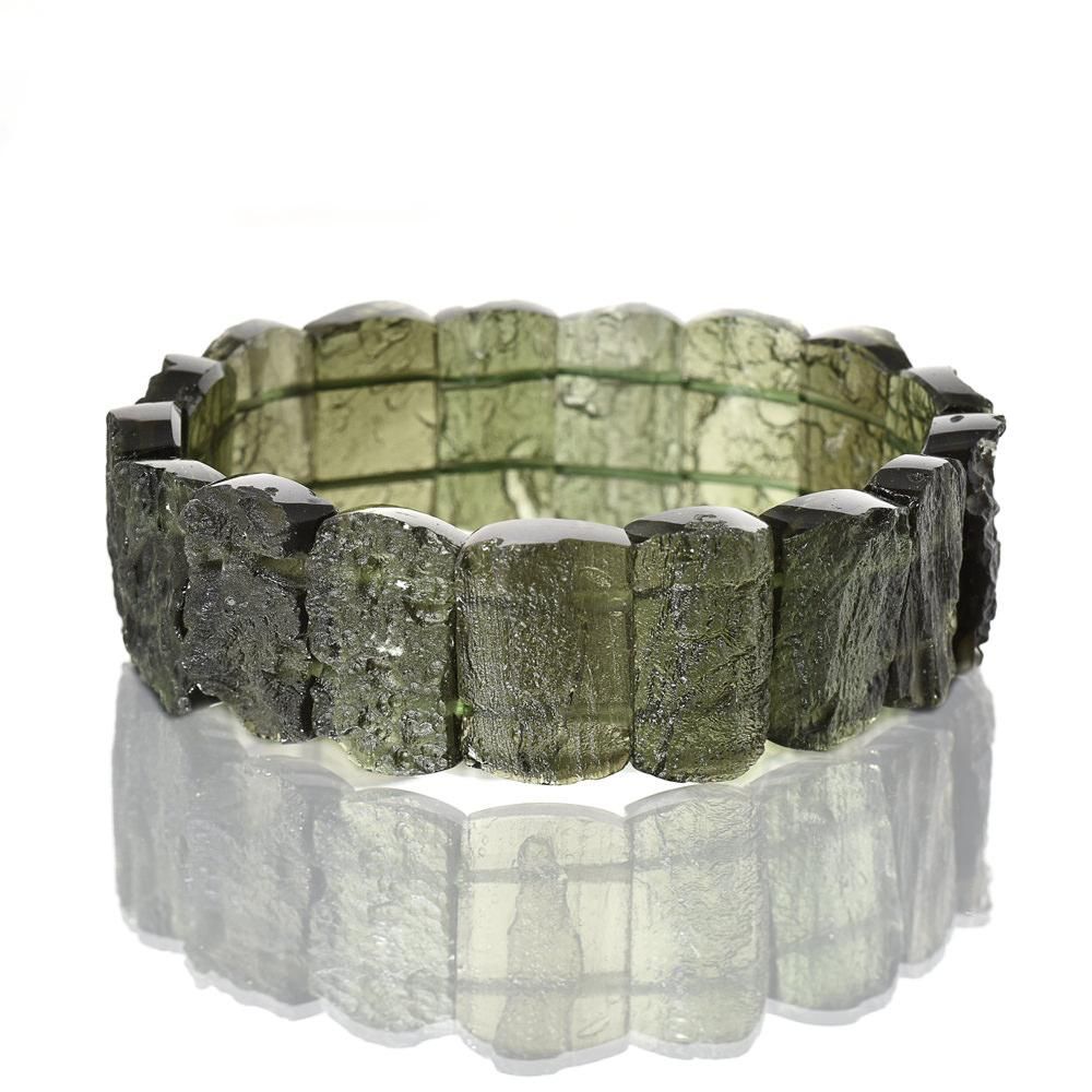 モルダバイトブレスレット モルダバイト 12-13mm玉 ブレスレット #A1129 【鑑別書付