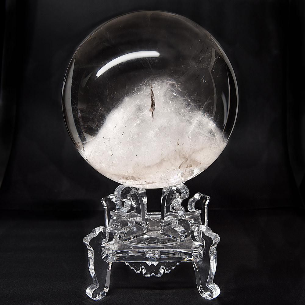 オーナー秘蔵] ホワイトファントムクォーツ 丸玉 120mm #JJ102