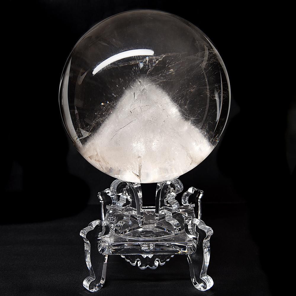 オーナー秘蔵] ホワイトファントムクォーツ 丸玉 120mm #JJ102