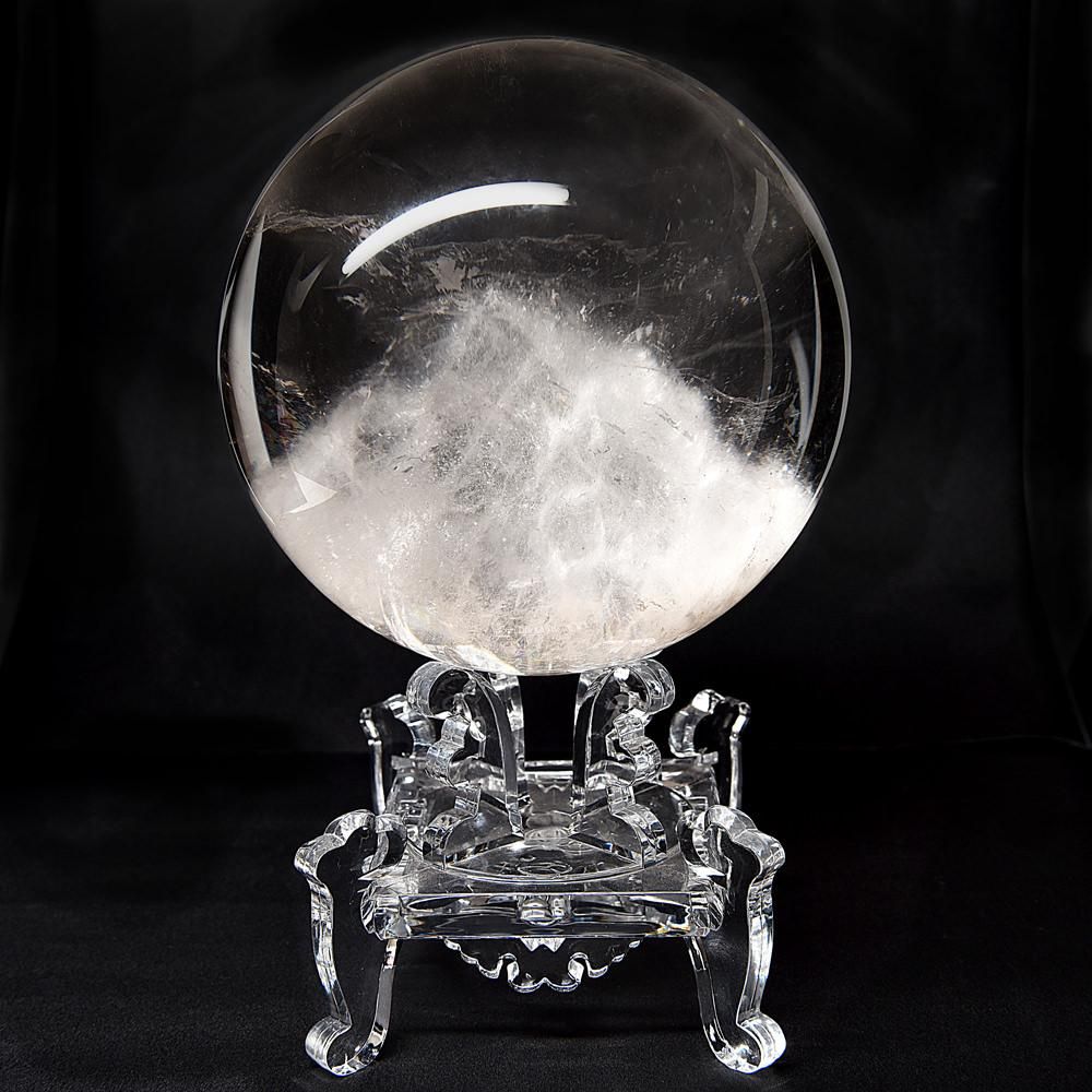 丸玉（ファントムクォーツ白） オーナー秘蔵] ホワイトファントムクォーツ 丸玉 120mm #JJ102