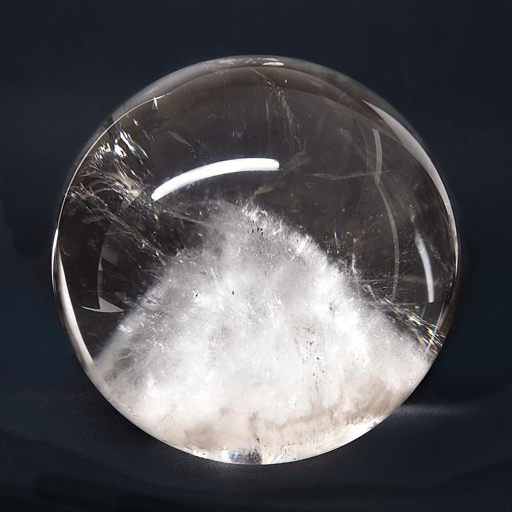 丸玉（ファントムクォーツ白） オーナー秘蔵] ホワイトファントムクォーツ 丸玉 120mm #JJ102