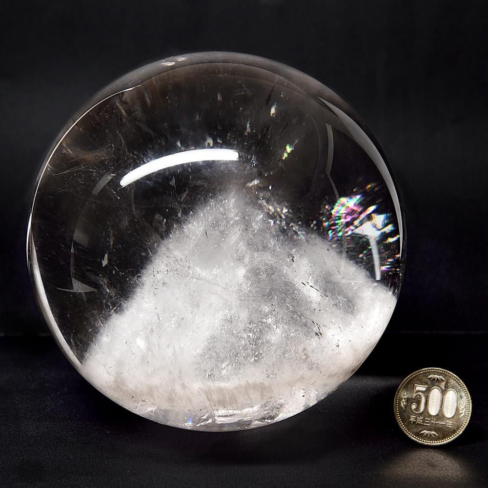 オーナー秘蔵] ホワイトファントムクォーツ 丸玉 120mm #JJ102