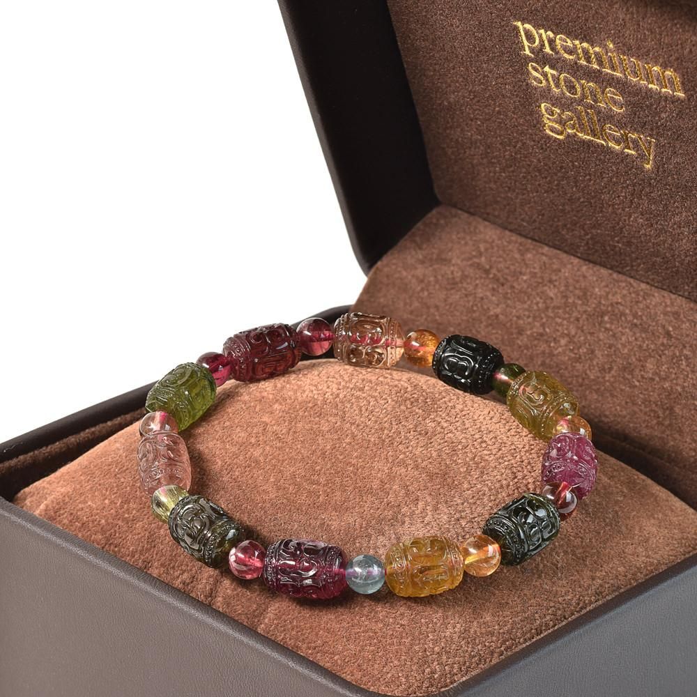 トルマリン（マニ車ビーズ）ブレスレット 9mm #JL020