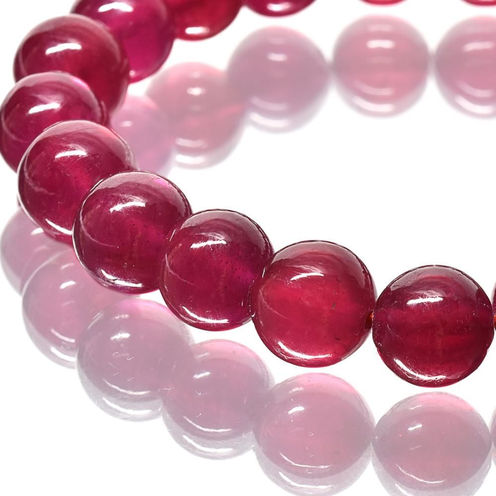 ルビー　ブレスレット　8.5ミリup トップクォリティ]宝石質ルビーブレスレット（約8.5mm玉