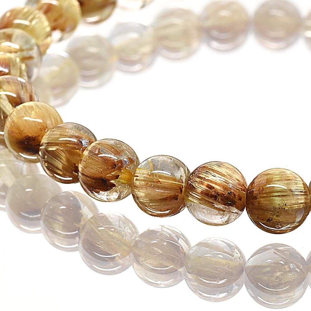 プレミアム]ルチルクォーツ ブレスレット 6.5mm #JL087