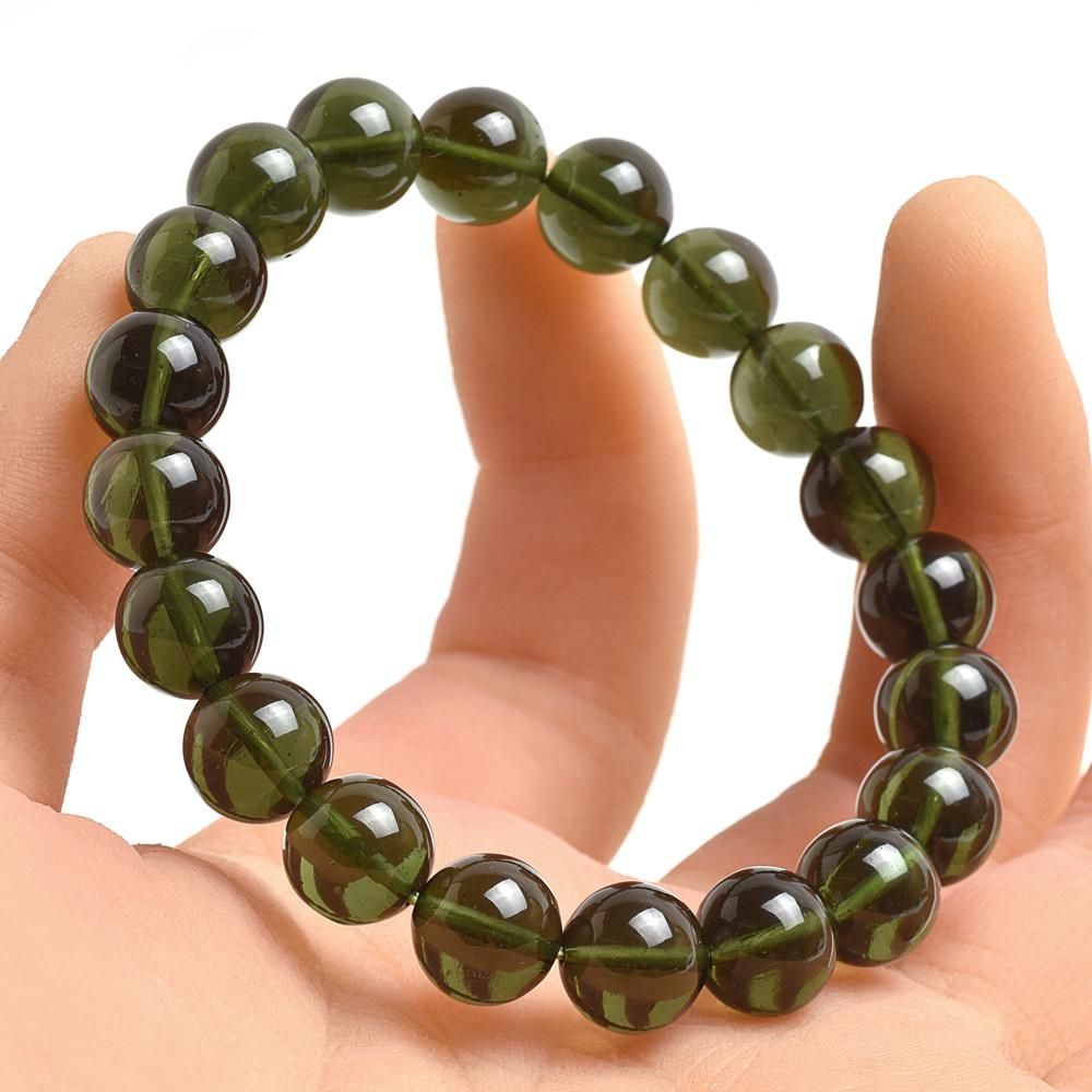 モルダバイト ブレスレット 10mm (鑑別書付) #KE518 - プレミアム
