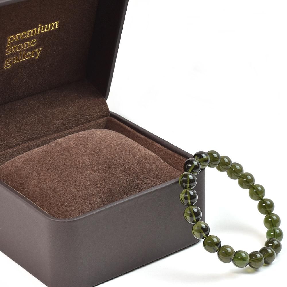モルダバイト ブレスレット 10mm (鑑別書付) #KE518 - プレミアム