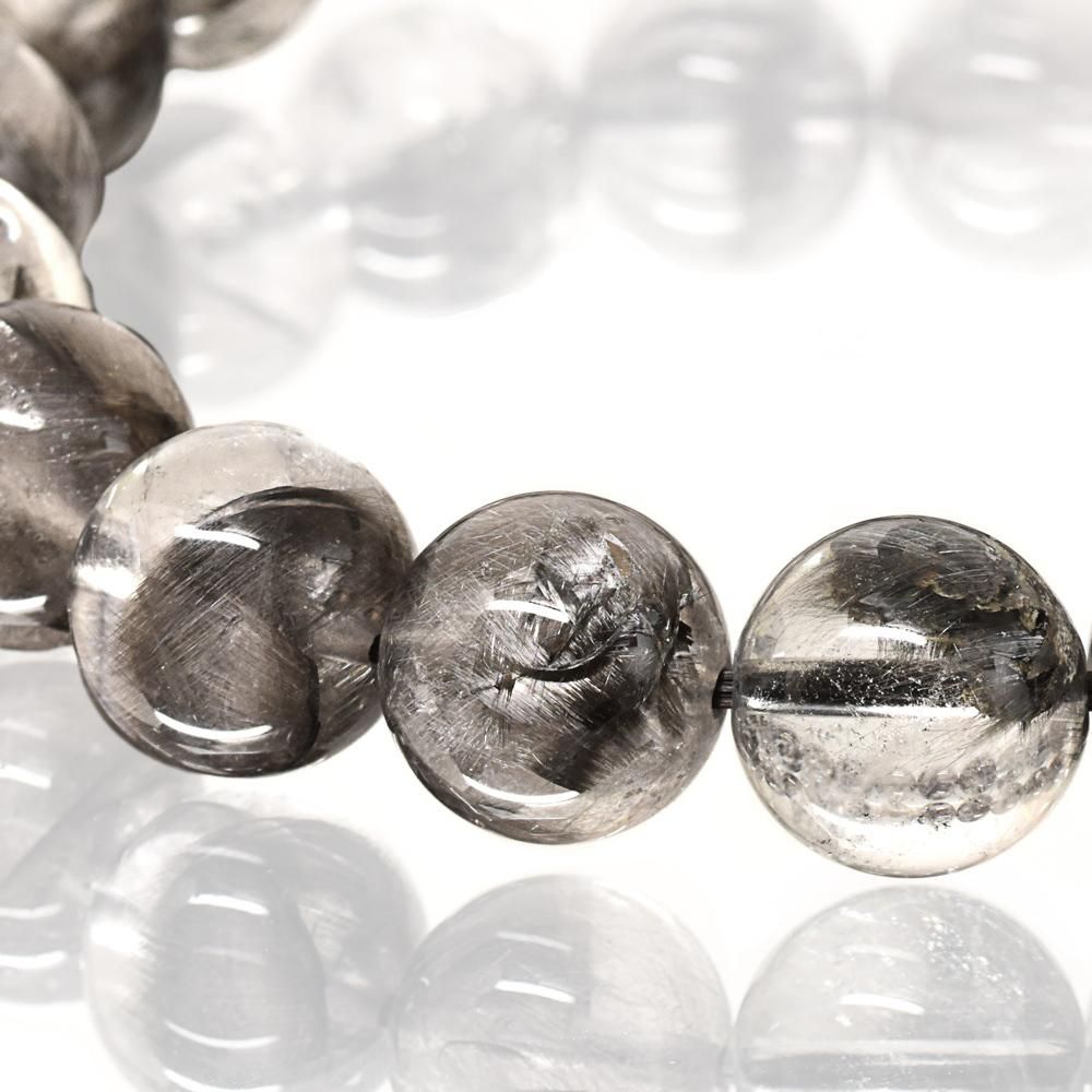 天然石 ブレスレット プラチナルチルクォーツ トップクォリティ]プラチナルチルクォーツブレスレット（約10.5