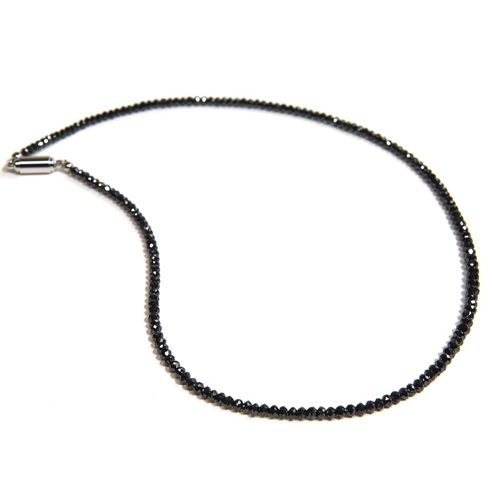 K18WG ブラックダイヤ 20ct ネックレス ブレスレット 兼用 美品