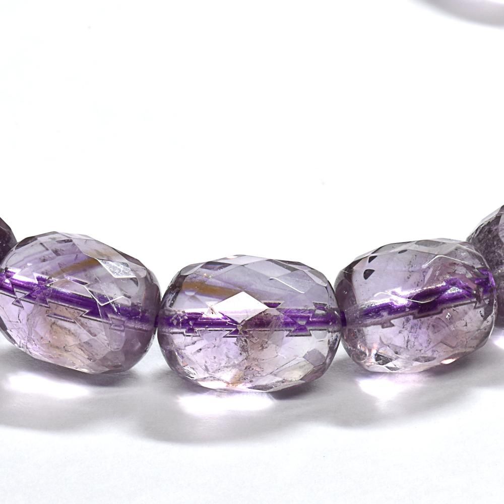 アメジスト チューブ型多面カット ブレスレット 8.5mm #MK509