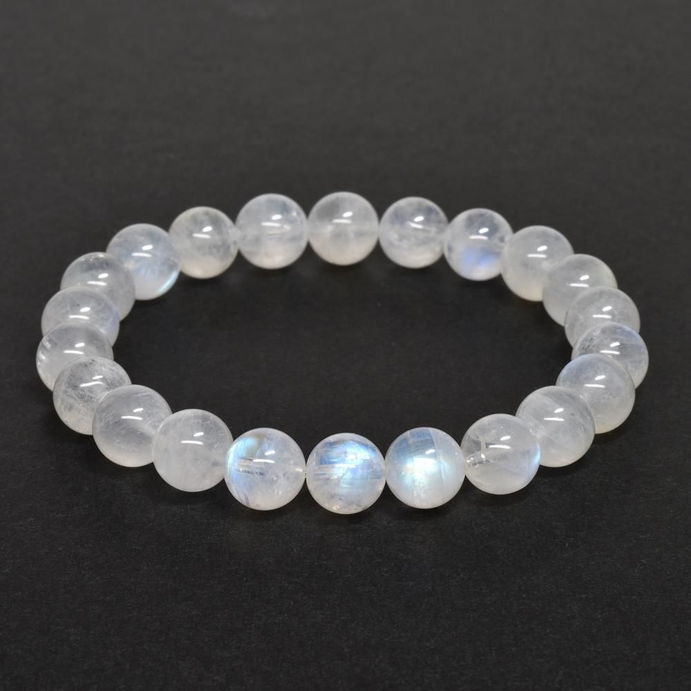 ホワイトラブラドライト ブレスレット　約8㎜　16㎝ プレミアム] ホワイトラブラドライト ブレスレット 6.5mm #QL228