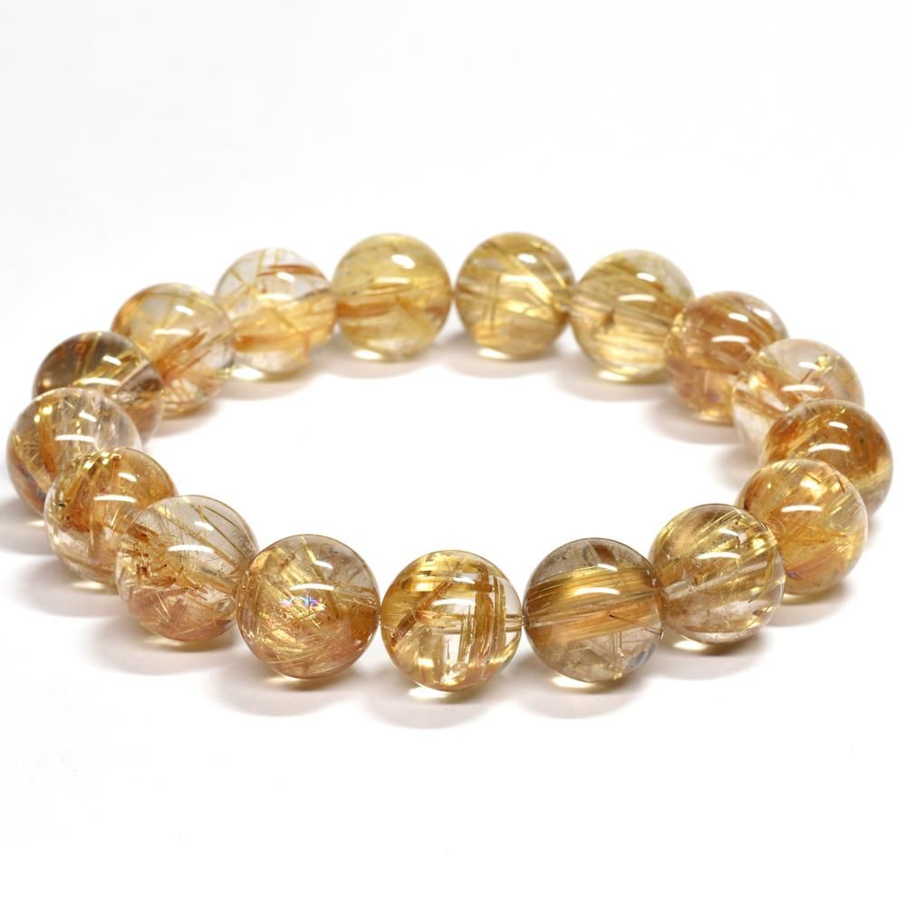 タイチンルチルクォーツ ブレスレット 13mm #MM531 - プレミアム天然石