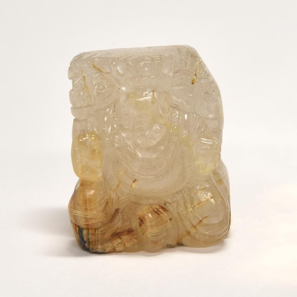 ヒマラヤ水晶　レア品　メルー水晶 ガネーシャ像 インドヒマラヤ水晶 ガネーシャ像 【Rock Crystal Ganesha