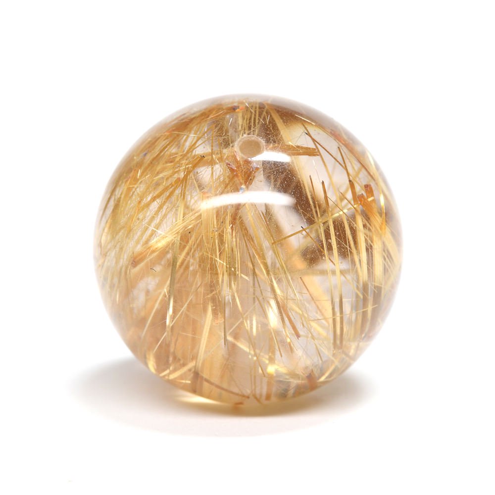 ゴールドルチルクォーツ ビーズ 20.7mm #BX0458 - プレミアム天然石 
