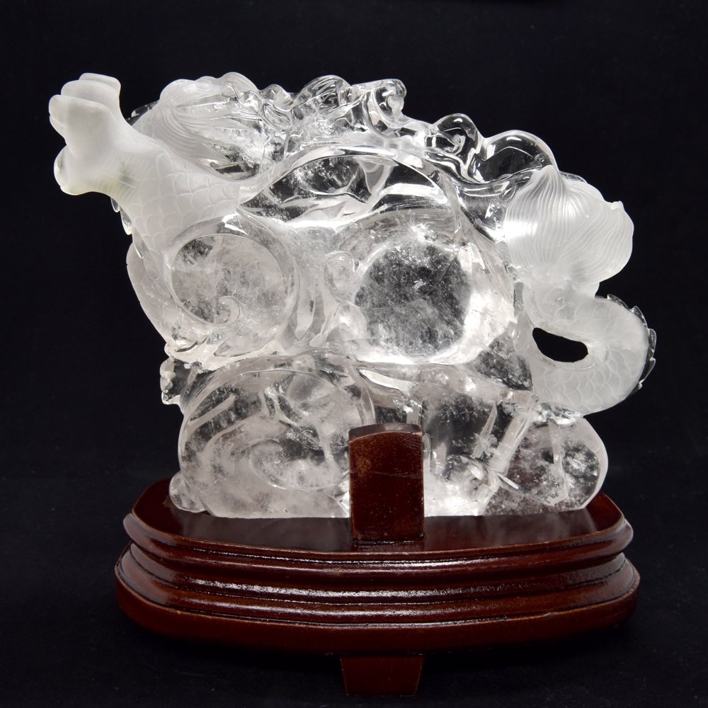 天然水晶「龍」 約175×205×55mm #MM553 - プレミアム天然石専門店 