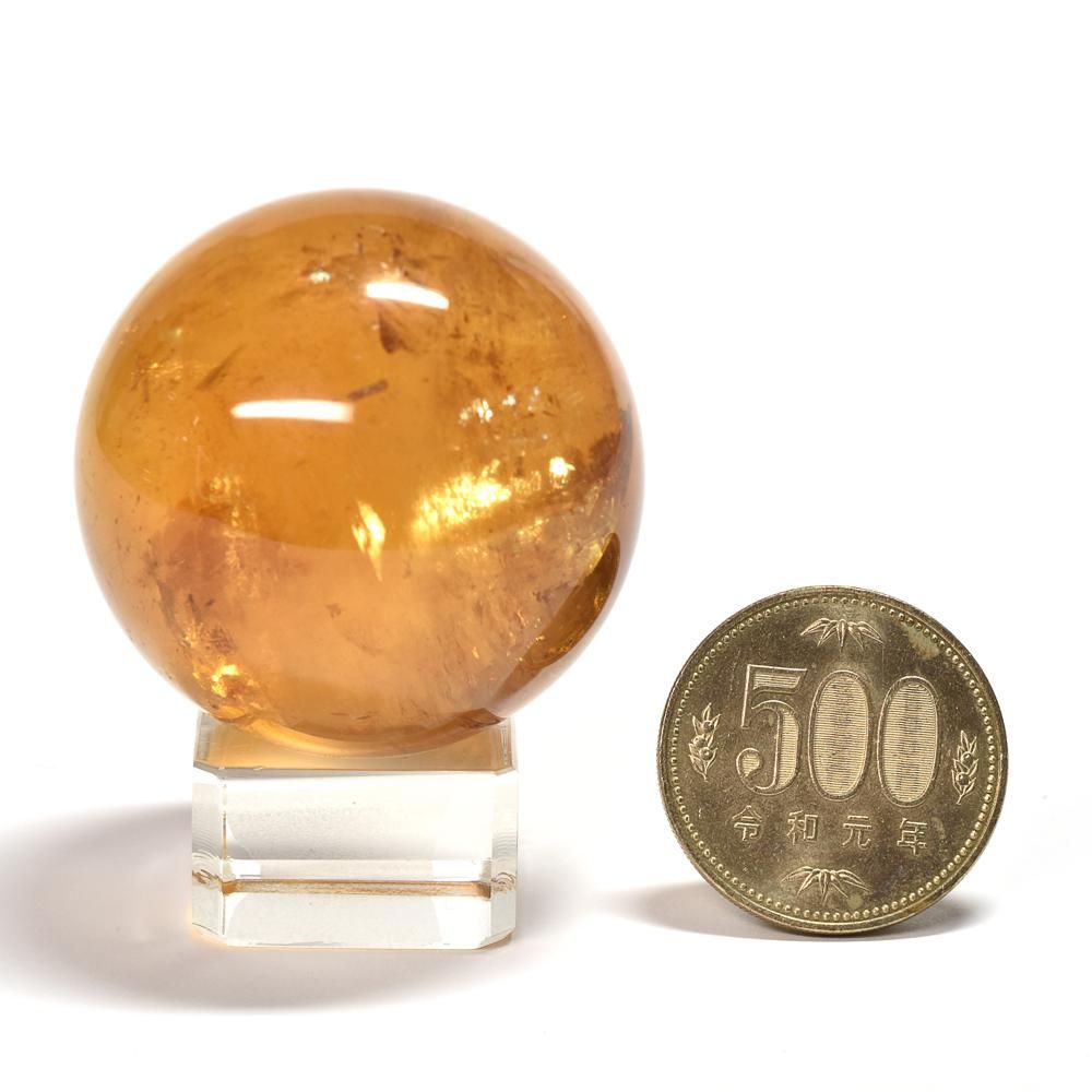 ゴールデンカルサイト 丸玉 42mm #NH542 - プレミアム天然石専門