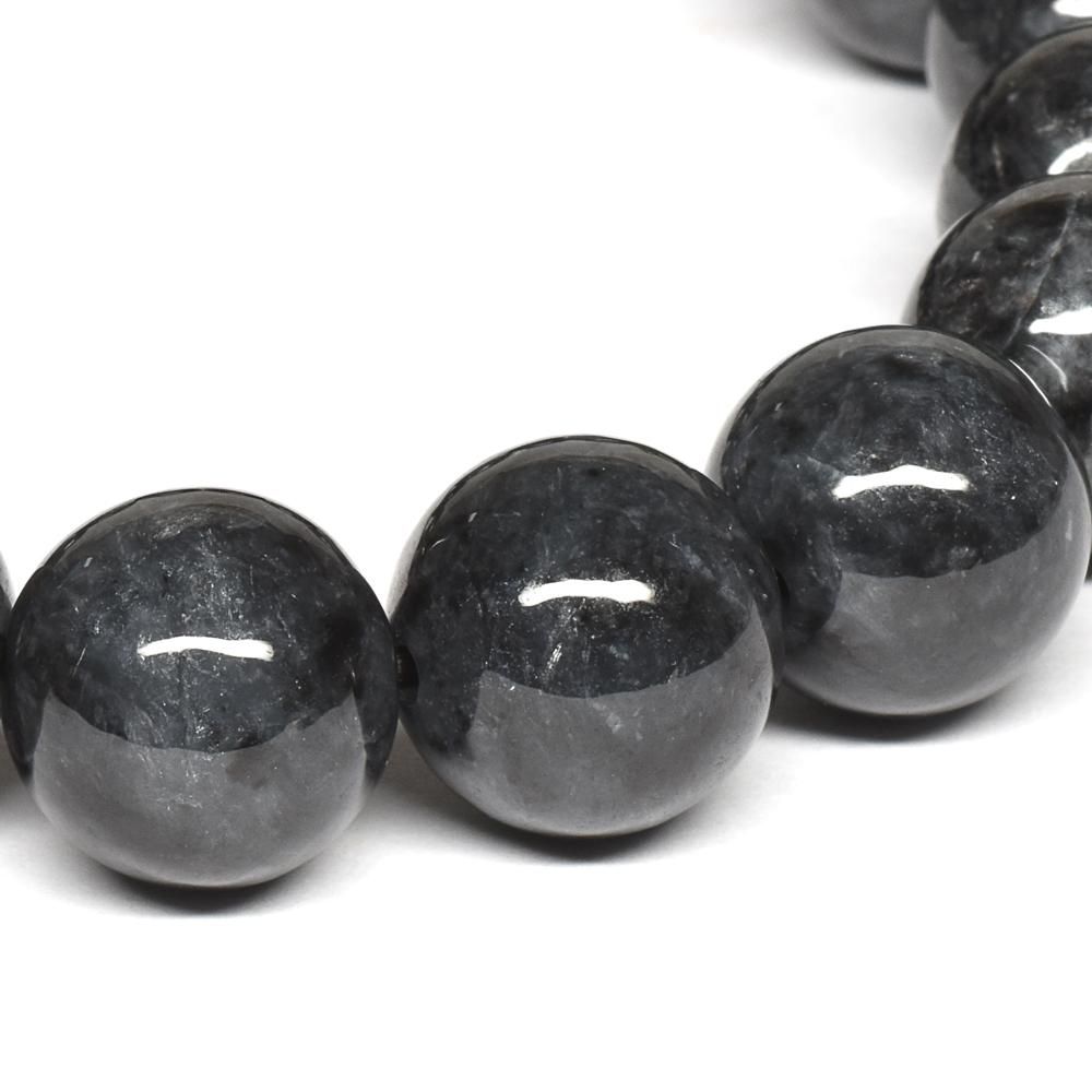 天然黒翡翠 ブレスレット 12mm (手首17cm) #NJ146 - プレミアム天然石