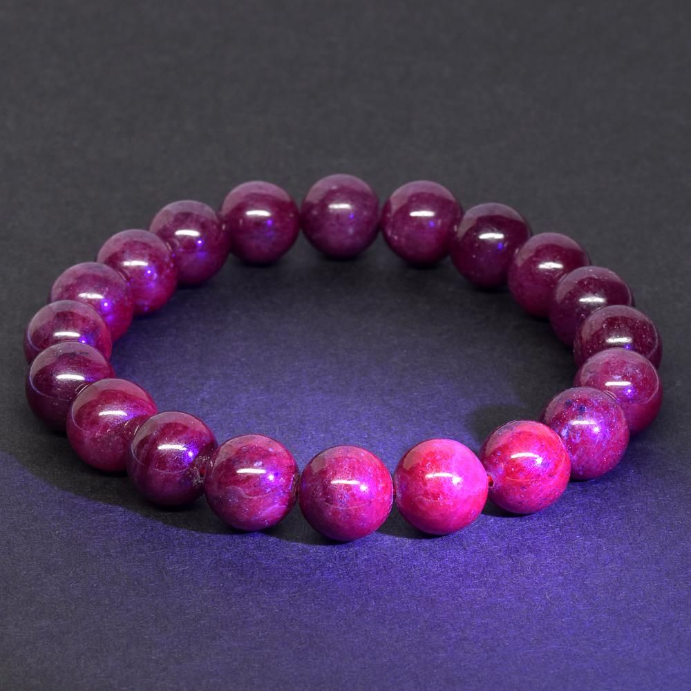 ★パープルスターサファイア 7.3ミリ珠 ブレスレット⑥(SA+) アクセサリー】 バイオレットスターサファイア 6mm丸珠