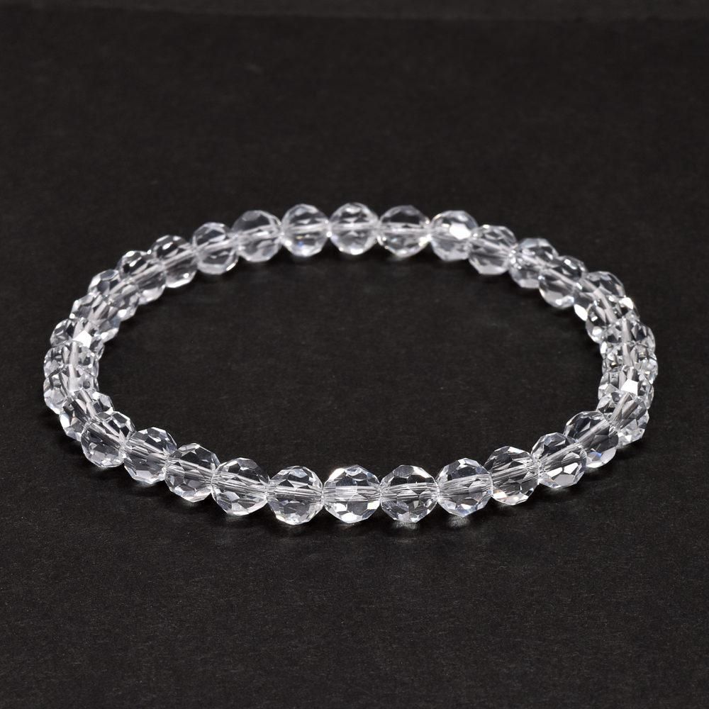 人気] 天然水晶 バッキーボール ブレスレット 6mm #T5406