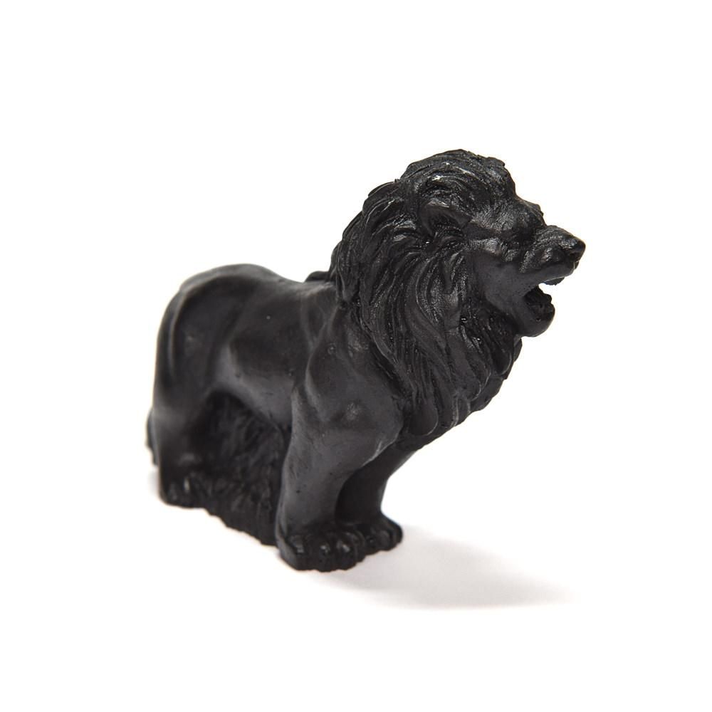 ライオン　石　置物 シュンガイト「ライオン」置物 54x50x23mm #PA046 - プレミアム
