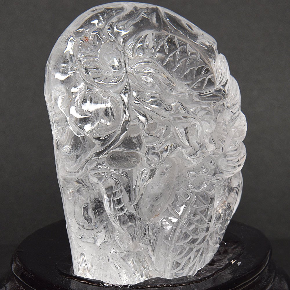 天然水晶「龍」彫刻 78.5x53x30mm #PB518 - プレミアム天然石専門店 